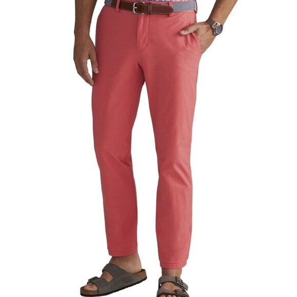 NWT VINEYARD VINES Slim Fit Breaker Pants Sailor Red, Salmon Pink 30 x 30 - Picture 9 of 9